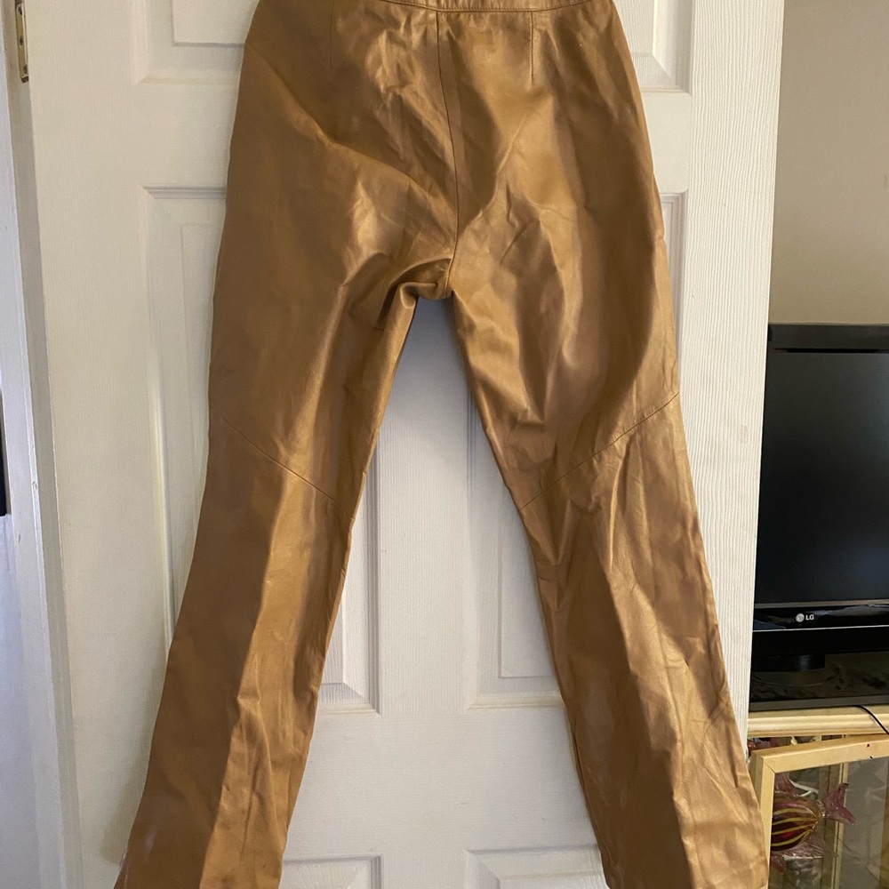 Margaret Godfrey Cognac Leather Pants Style 8020 Size 10